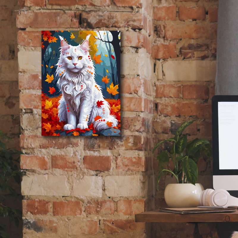 Toile épique «Autumn Maine Coon» par Dean Russo, graffiti épique, 12 po x 16 po, H 16 po x l 12 po