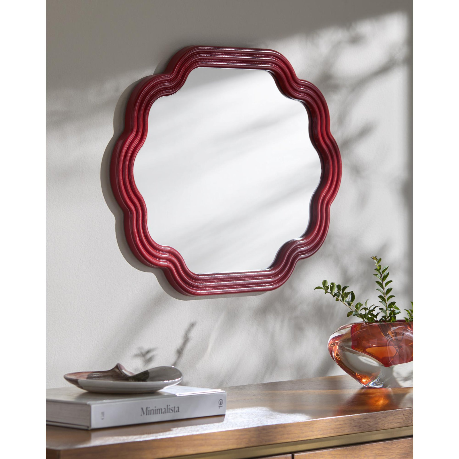 Aysun Mirror, 20" x 16", Red