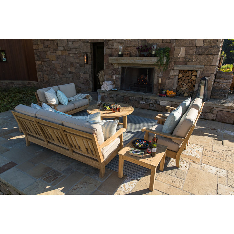 Lakewood Outdoor Square Teak Side Table, Natural