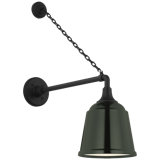 Thomas O'Brien, "Academy 17.5" Anchored Mack Barn Light in Matte Black with 8" White Rockhouse Shade