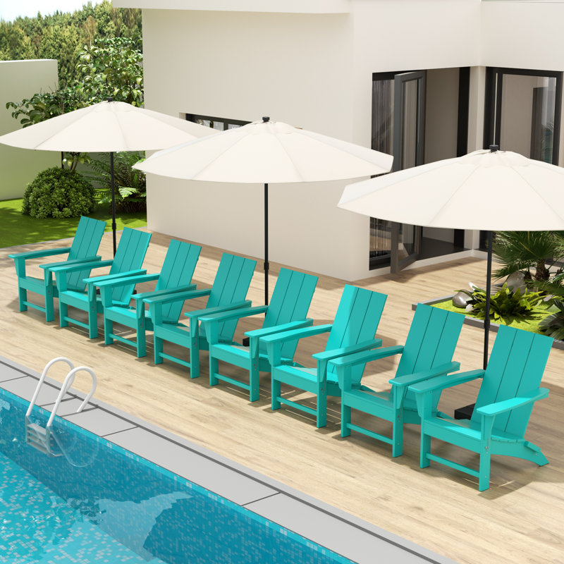 Ensemble de chaises Adirondack pliables Joubert, Turquoise