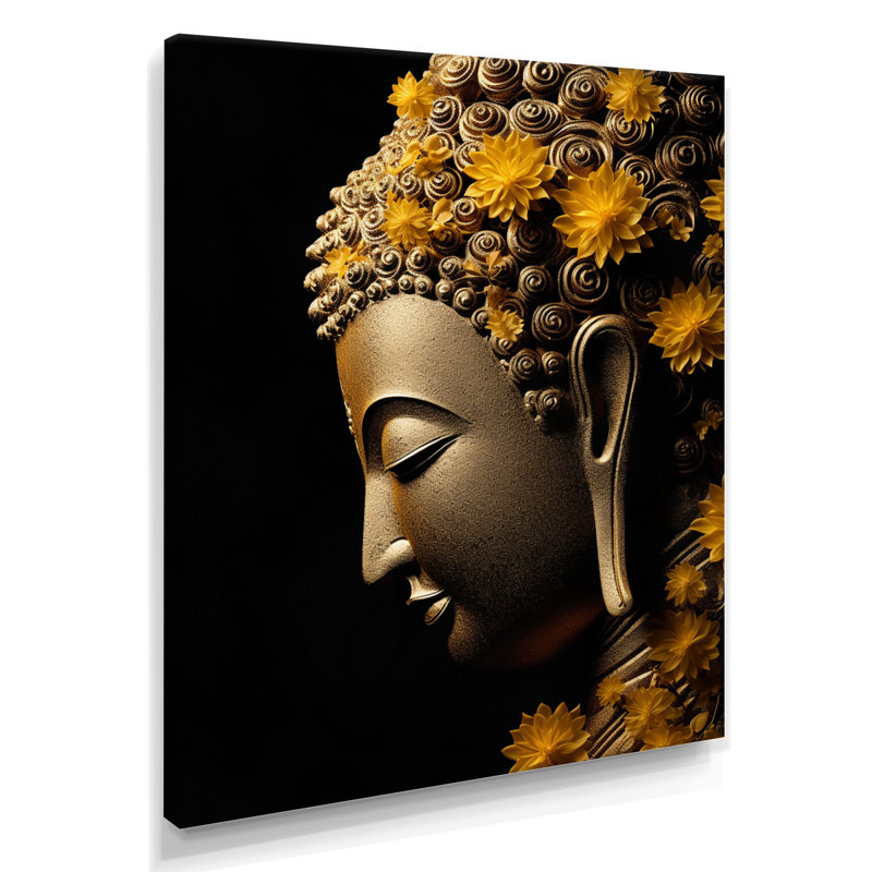Tarel - Bouddha, art mural, salon, H 20 po x l 12 po x P 1 po, Toile tendue