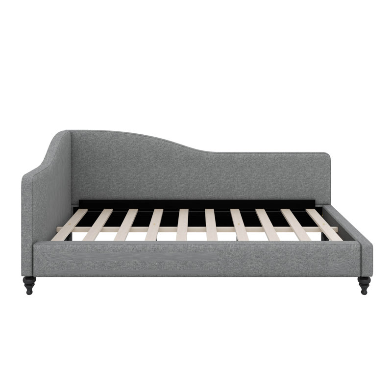 L-Shaped Linen Daybed, Gray, Full / Double