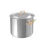 Mauviel M'cook B Stockpot With Lid, Brass Handles, 9.7-Qt