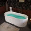 Baignoire autoportante de 67 po à surface solide, baignoire autoportante en résine d'ingénierie de luxe avec trop-plein et bonde escamotable certifiée Cupc, blanc mat