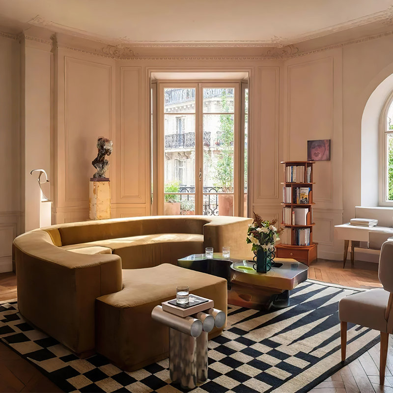 Bibliothèque moderne à 360 degrés avec étagère de rangement rotative à 5 niveaux