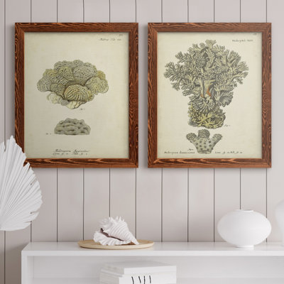 Toile encadrée écru corail
