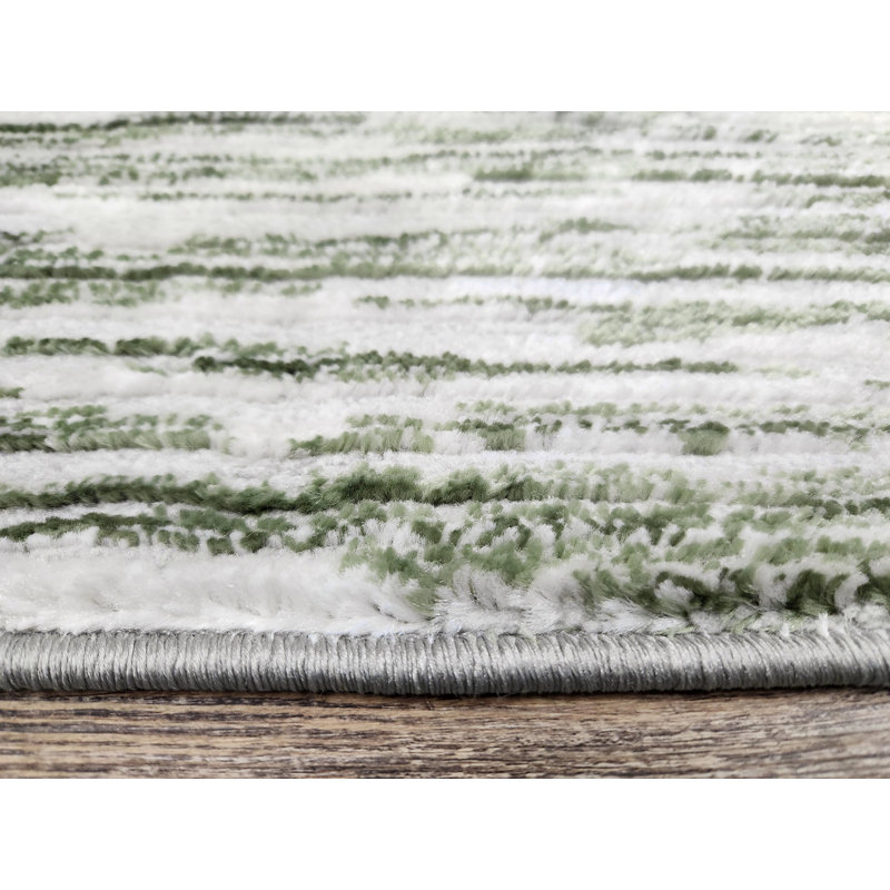 Tapis vert strié Davide 1228, Rond 7 pi 10 po