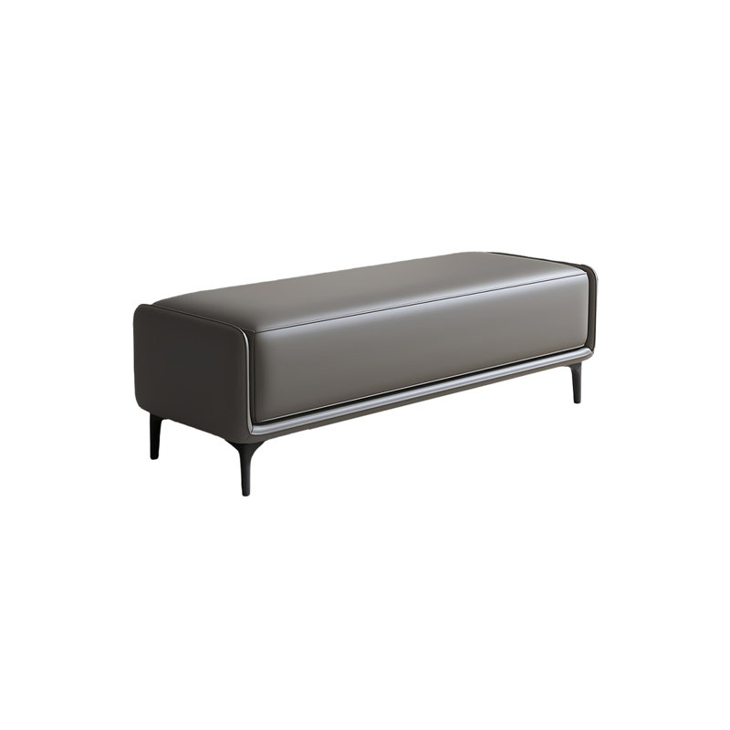 Banc rembourré en cuir Olnee, Gris foncé
