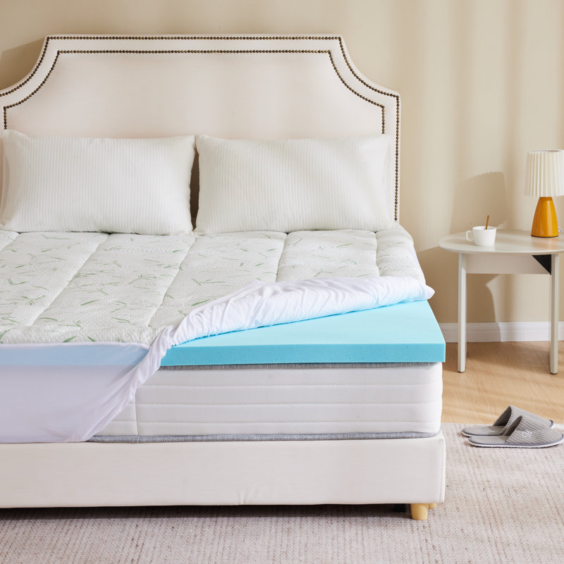 Surmatelas double en mousse viscoélastique 4 pouces, mousse mémoire 2 pouces et 2 pouces, Double