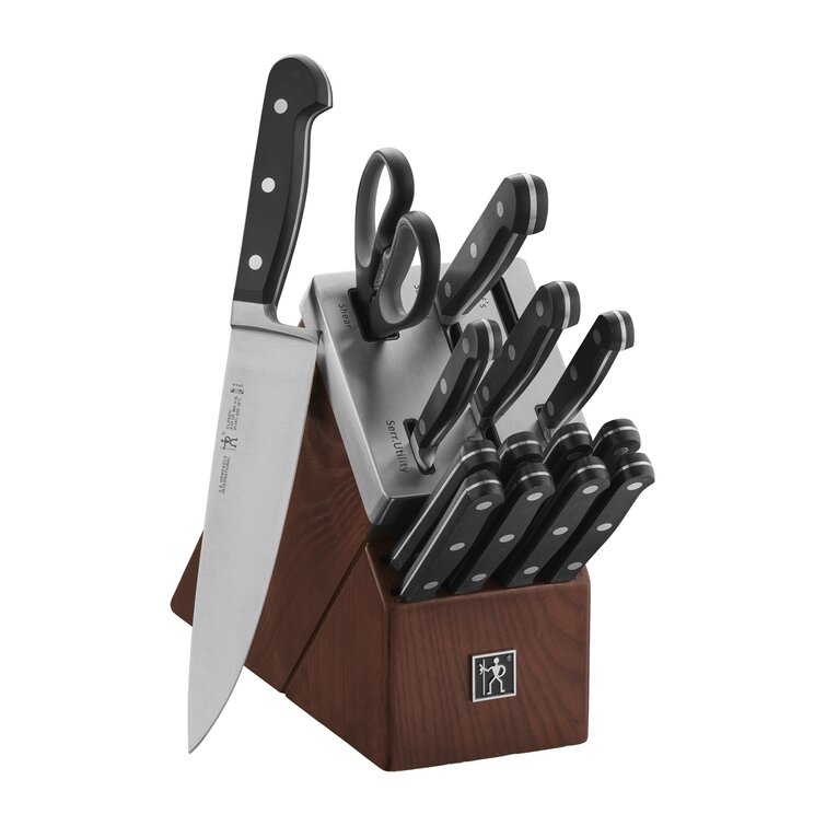 24Pcs Dishwasher Safe Kitchen Knife Set with Block Self Sharpening