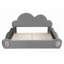Grand lit plateforme tapissier en forme de tête de lit grand format - aucun sommier nécessaire, L 84 po x l 70 po x H 49 po pour un sommeil confortable