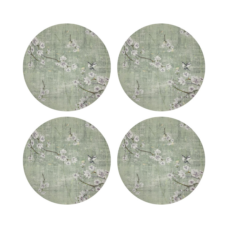 Blossom Fantasia Pebble 16" Vinyl Placemat, Celadon