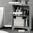 Tall Narrow Bathroom Storage Cabinet With Doors And Shelf Adjustability, Freestanding Bathroom Linen Cabinet With 2 Cabinets And Countertop, Bathroom Floor Cabinet, Gray-1753176949