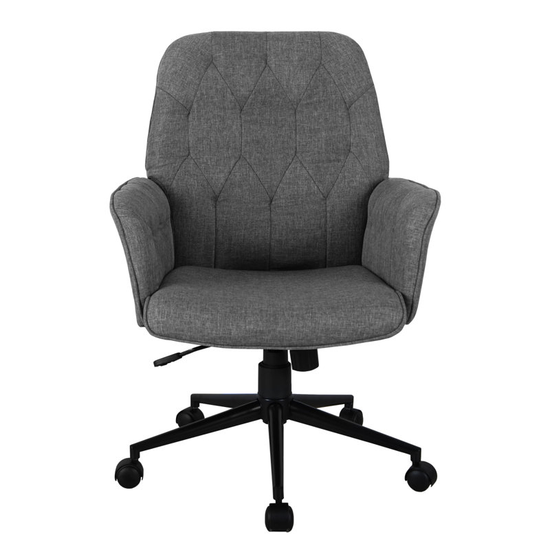 Modern Upholstered Tufted Office Chair With Arms