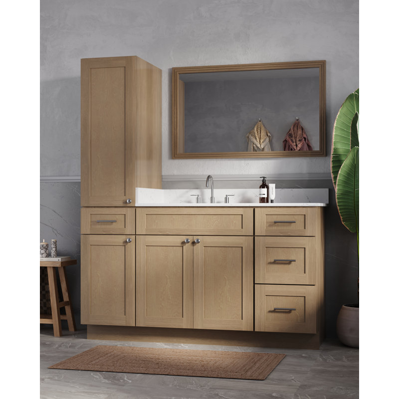 Ensemble de meuble-lavabo simple 60 po Disar, Chêne naturel