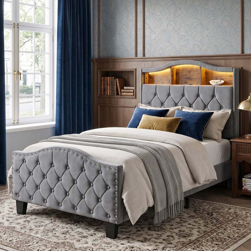 Smart Upholstered Storage Beds Upholstered Bed, Single (3')
