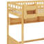 Structure de lit mezzanine en bois pour grand lit avec escalier, tablettes de rangement et garde-robe-359194002