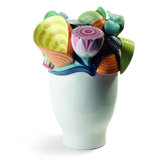 Naturofantastic White/Orange/Green 11.02" Porcelain Table Vase