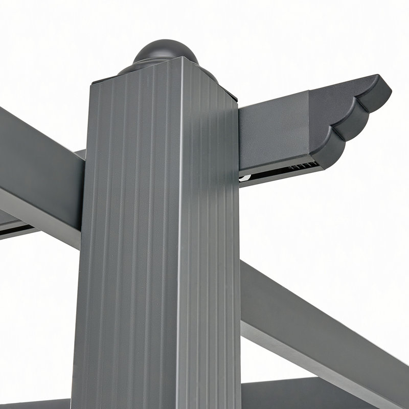 Pergola rétractable d'extérieur 10 pi x 10 pi avec auvent en aluminium