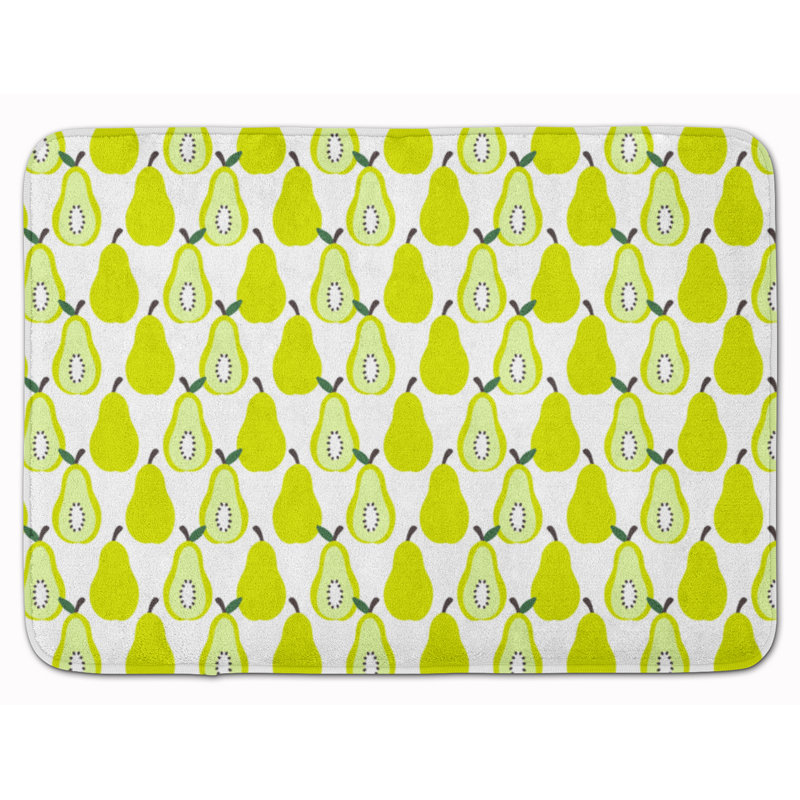 Tapis pour salle de bain en mousse à mémoire de poires Donohoe, Blanc