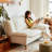 White Cotton Linen Standard Sofa cushion Loveseat-1190872550