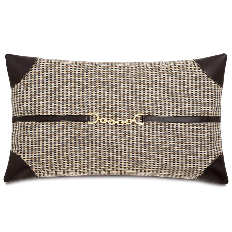 Equestrian Appliqued Reversible Throw Pillow, Down