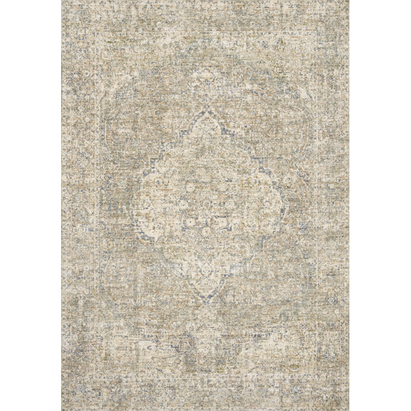 Tapis granit / bleu Elzira, Rectangle 5 pi x 8 pi