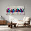 Art mural sur toile, aquarelle colorée, silhouettes-100236842