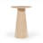 Beige Travertine Side Table With Mirror Polish-115160086