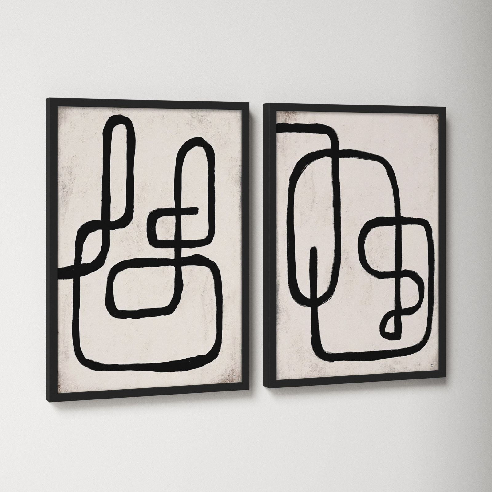 Linework by StudioM, Black Framed Paper, 20" H x 28" W x 1.25" D