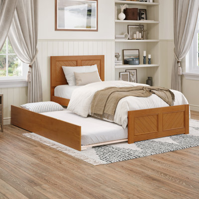 Jeinny Solid Wood Platform Bed with Matching Footboard & Trundle