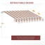 Auvent rétractable 13 'x 8' pour patio - et eau -, cadre en aluminium, manivelle manuelle, manivelle de balcon rouge à rayures, cour