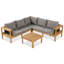 Ensemble de conversation pour canapé en L 4 pièces avec table basse et ensemble de conversation pour l'extérieur 4 pièces-253078422