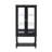 Curio Cabinet Lighted Curio Display Cabinet With Open Storage Space,Solid Wood Legs And Adjustable Shelves, Acrylic Mirrored Back Panel, Tempered Glass Doors,3 Tier And One Open Space(E26 Light Bulb N