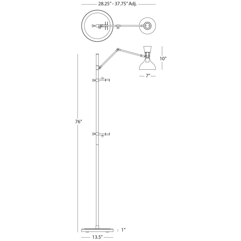 Clare Easel Floor Lamp, Polished Nickel, Rose Water