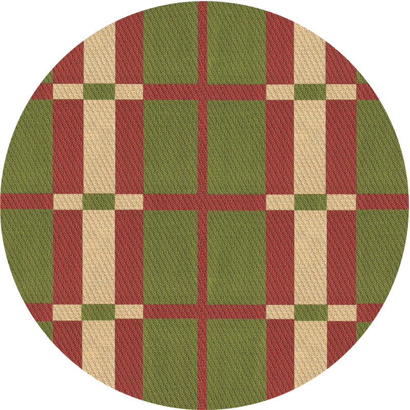 Performance Wool Geometric Indoor Rug, Round 3'
