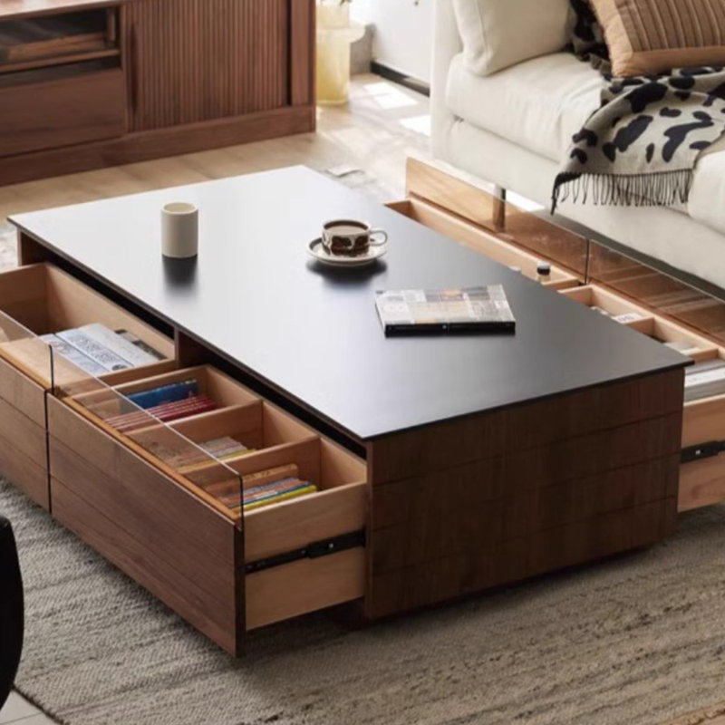 Conception simple de la table basse en bois massif rétro