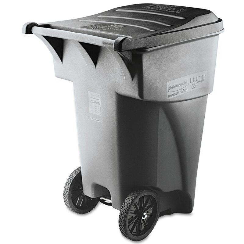Brute&reg; Plastic Manual Lift Outdoor Trash & Recycling Bin - 95 Gallons