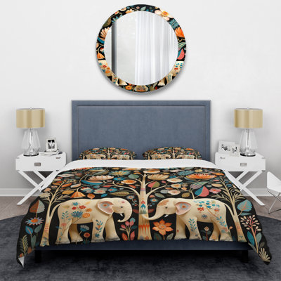 Indian Art Jaipur Elephants 4 - Indian Art Duvet Cover Set