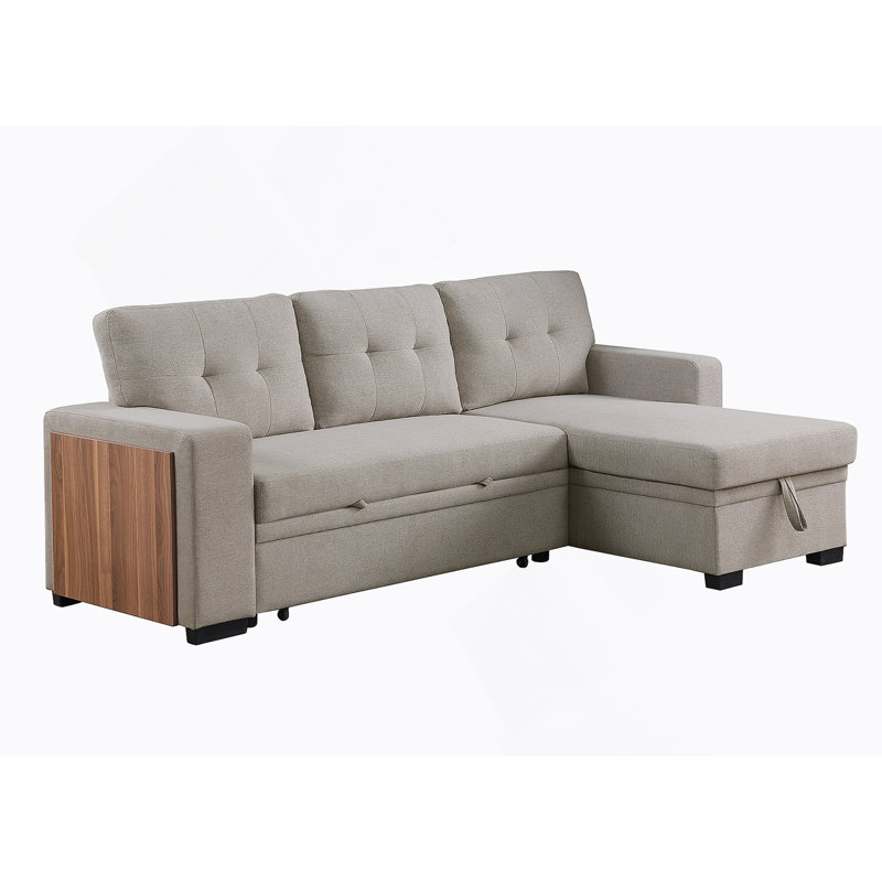 Canapé modulaire 3 pièces rembourré, Lin gris pâle