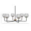 Lustre 6 lumières Amarmula, noir mat et finition laiton nouvel âge, verre fumé 6 po-1411693873-1411693878