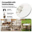 Plateau de table rond en pierre frittée blanche brillante – Plateau de remplacement à monter soi-même pour salle à manger familiale, cuisine, location, rénovation de maison, terrasse, camping et bricolage extérieur