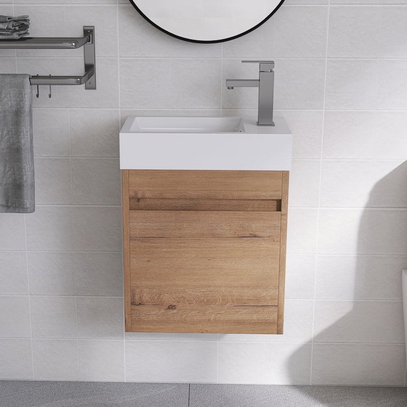 Ensemble de meuble-lavabo simple 18 po Ashrit, Brun