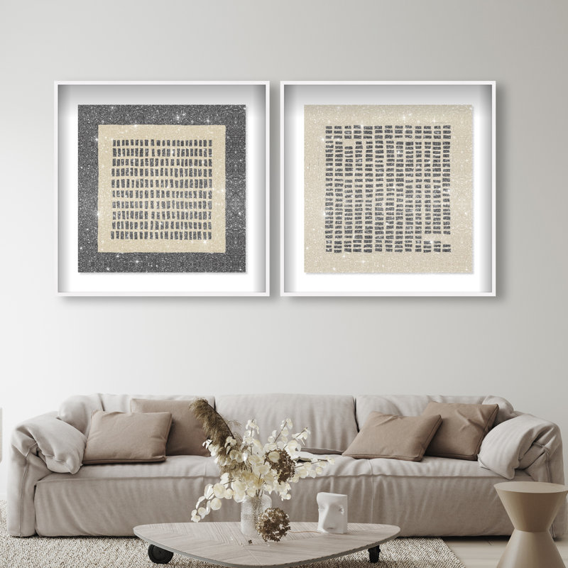 Tiny Windows Set Shadowbox Abstract Print by Oliver Gal, Black Frame, 12 x 12, 41.5"H x 41.5"W, White Shadowbox