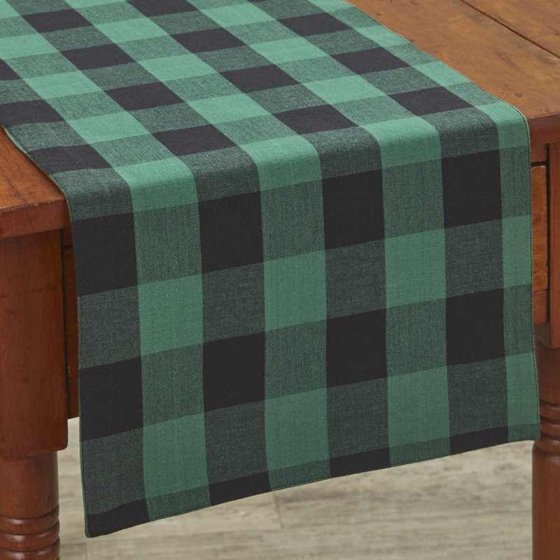 Amair Rectangular Plaid Table Runner, Red, 54" x 13"