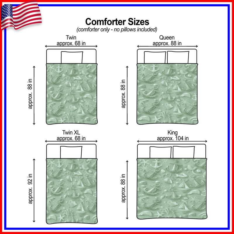 Anchors Shells Boats Comforter, Twin
