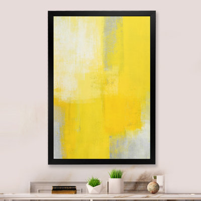 «Gray and Yeollow Abstract Merging IV», reproduction d'art moderne et contemporaine sur toile