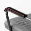 Chaise de bureau rétro en tissu gris avec accoudoirs rembourrés
