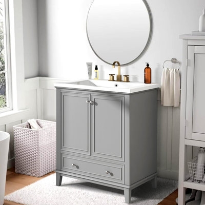Ensemble de meuble-lavabo avec lavabo en céramique